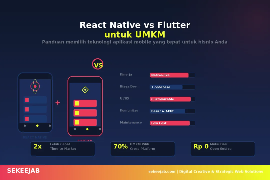 React Native vs Flutter untuk UMKM: Panduan Memilih Teknologi Aplikasi Mobile yang Tepat untuk Bisnis Anda